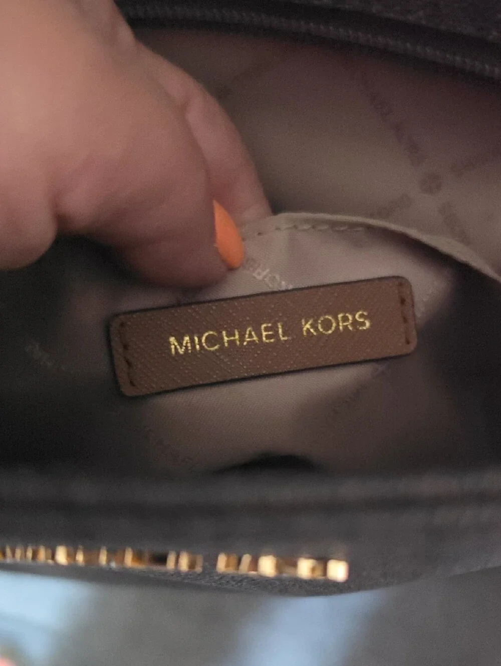 Michael Kors Dark Brown MK Signature Messenger Bag